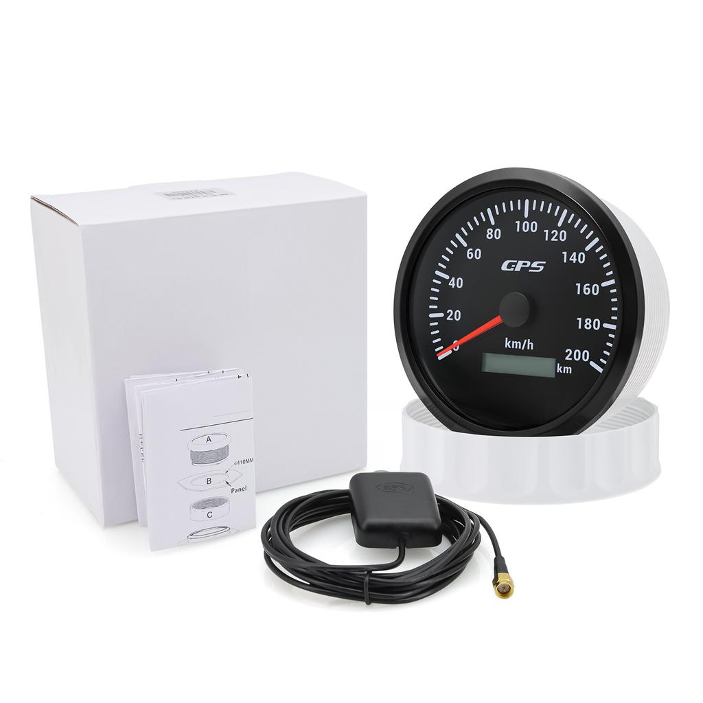 AD 110MM GPS Speedometer With GPS Antenna for 12V 24V Car Boat Marine 120/200KMH MPH Speed Gauge Odometer 7 Colors