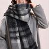 Tassel Winter Cashmere Scarves Plush Long Shawl Fashion Plaid Wool Scarf  Girl