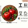 Metal Poster Red Apple Branch Round Kitchen Wall Art