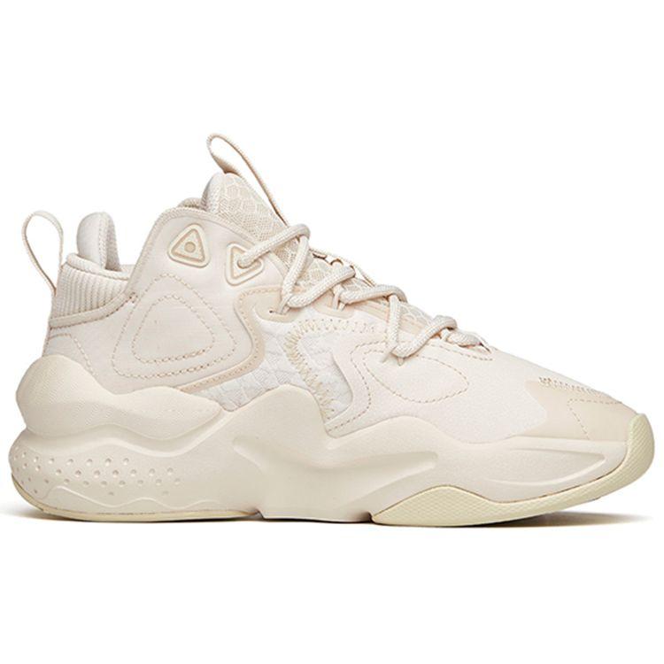 Anta Lifestyle Series Shock Absorbing Non-Slip Mid-Top Dad Shoes Women Sneakers Mud-Gray 122148080-2