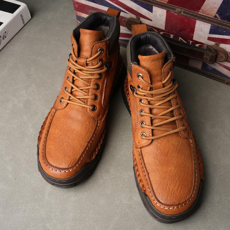 Men's High-top Leather Boots Casual Sneakers