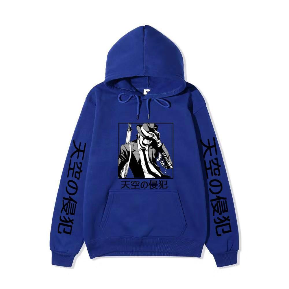 High-Rise Invasion Sniper Mask Hoodie Unisex Fleece Sweatshirt Japanese Vertical Text Black White Manga Anime Pullover