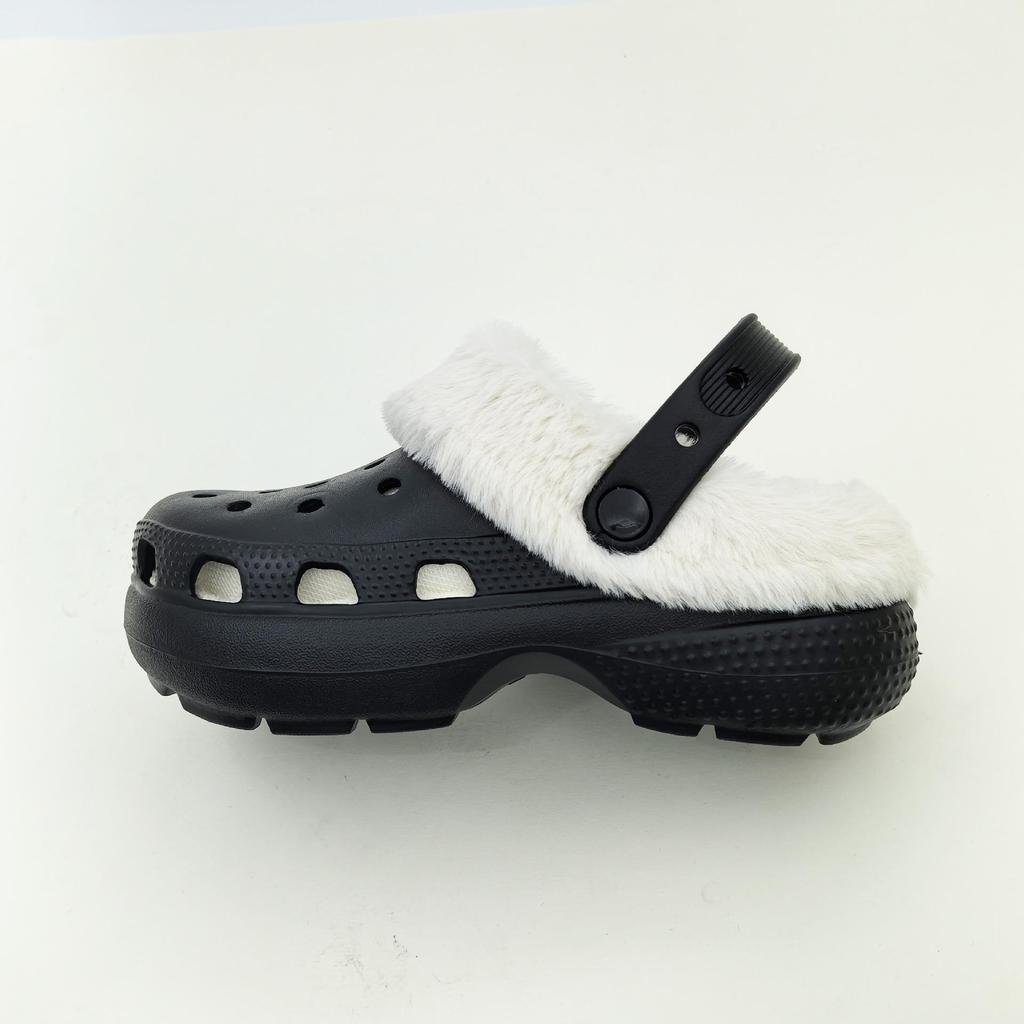 Damen Fleecegefütterte Abnehmbare Baumwollpantoffeln - Herbst/Winter Pelzschuhe mit Lochdesign