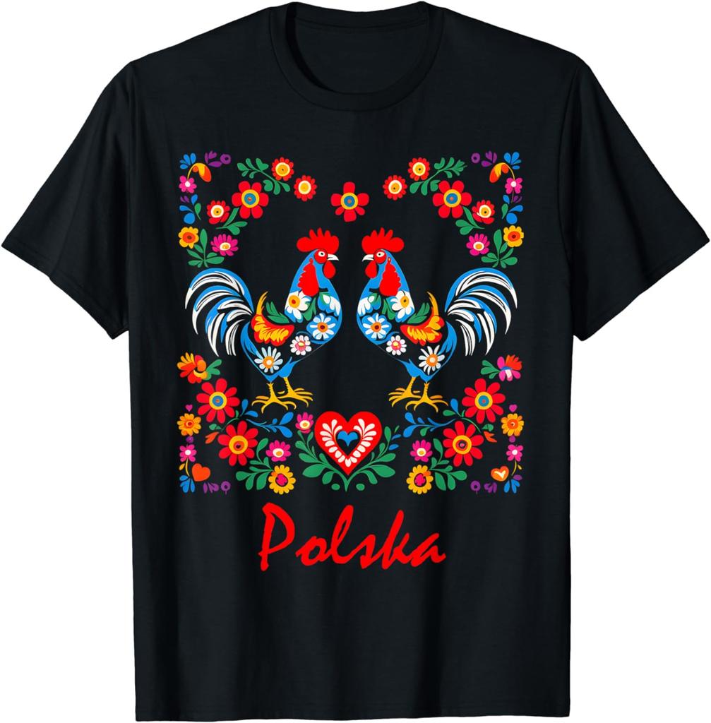 2026 Summer Mens Polish Chicken Flower Letter Printed Round Neck Tshirt Neutral 100 Cotton Soft Breathable Short Sleeve