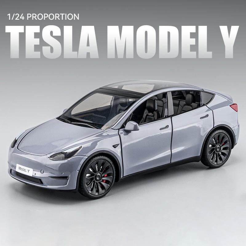 1:24 Model X Model Y Tesla Model 3 Alloy Die Cast Toy Car Model Sound and Light Children's Toy Collectibles Birthday Gift