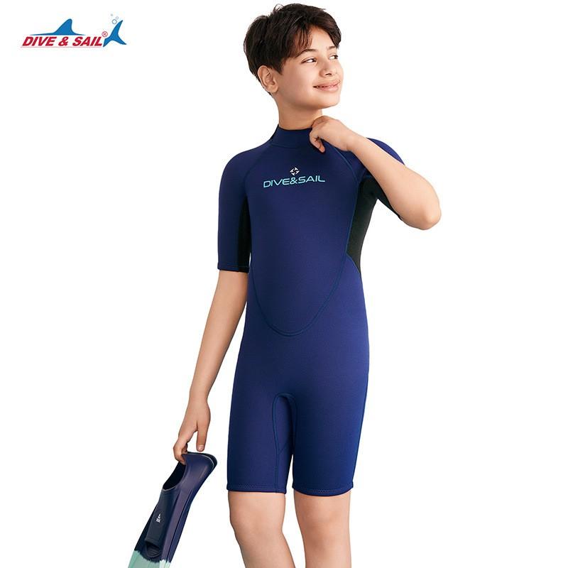 2,5mm Kinder Ganzkörper-Neoprenanzug Schnorcheln Schwimmen Surfen Warm Thermisch Tauchanzug Jungen Größe 8-16 Schwarz Marine