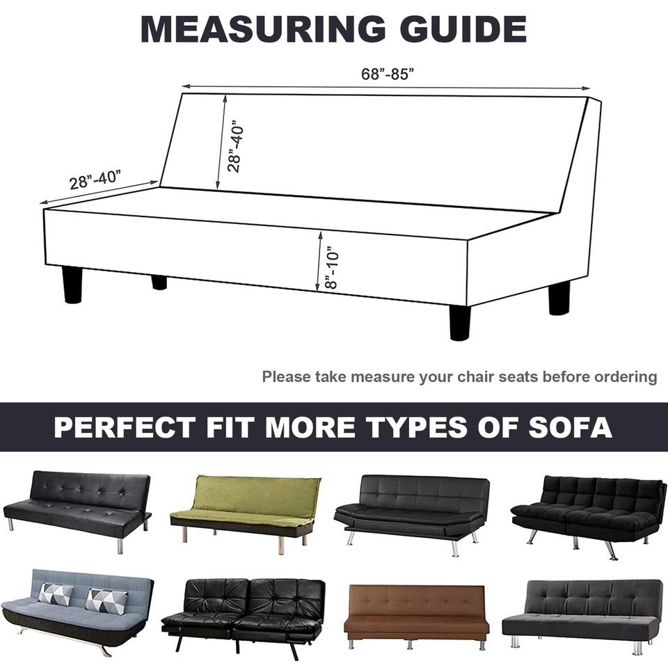 Folding Sofa Bed Cover Polyester Elastic Armless Couch Cover Futon Slipcover Protector
