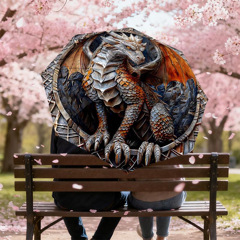 1PC Dragon Puzzle Umbrella-8-Rib Reinforced, Automatic Open, Lightweight & Durable, Cute Fashion Accessory for Outdoor-P53