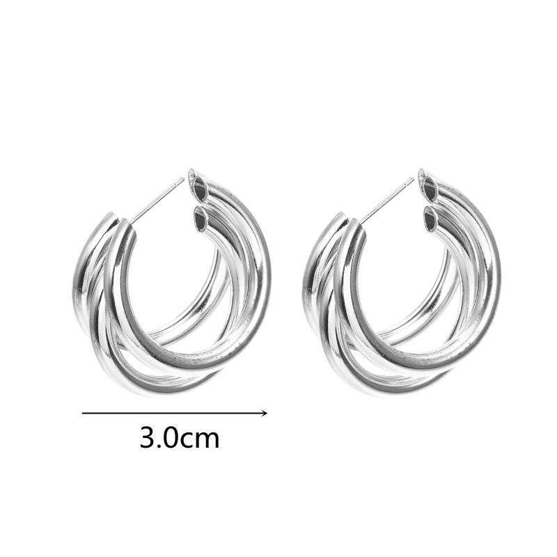 Fashion Statement Earrings Metal Round Geometric Earrings For Women Hanging Dangle Modern Jewelry Punk