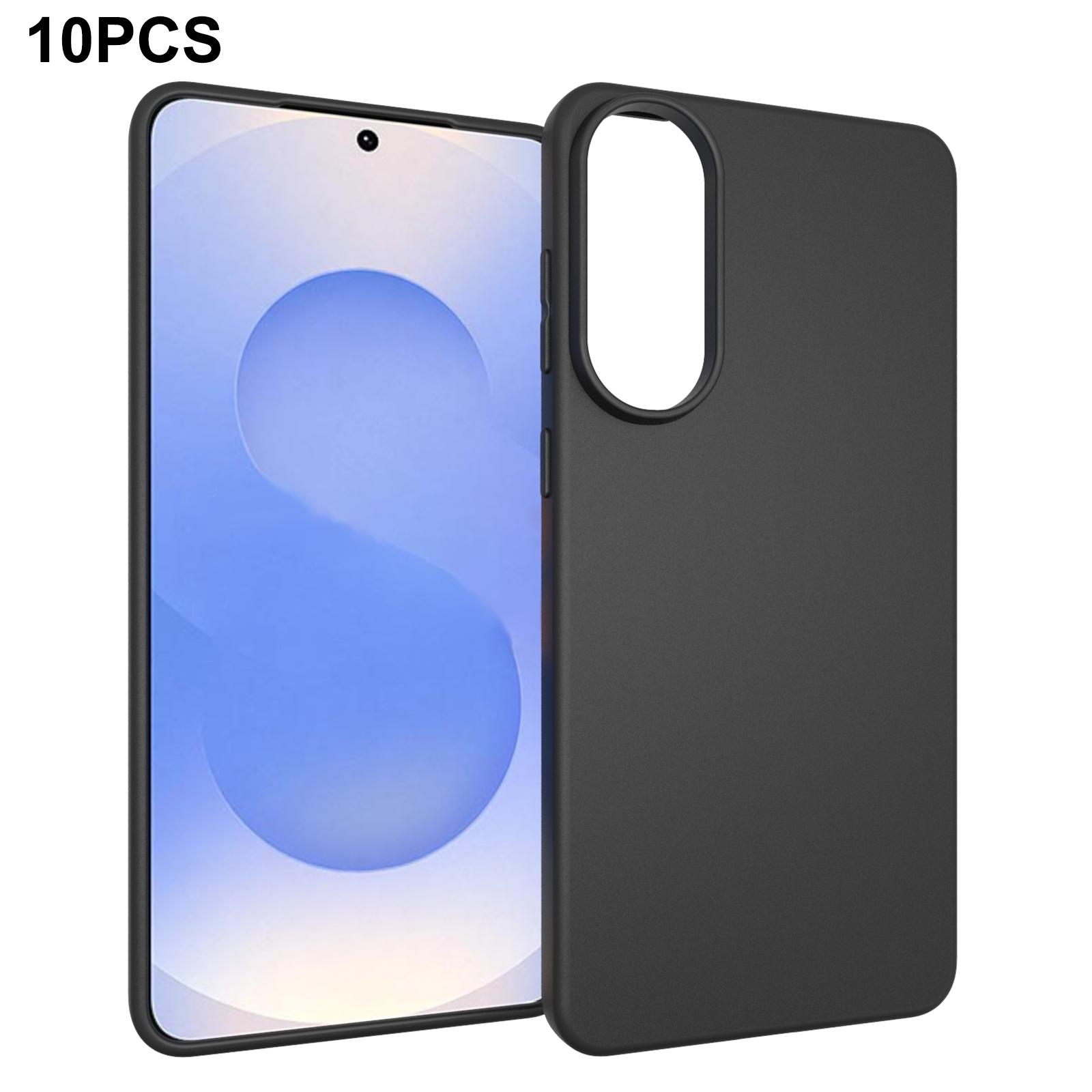 

10Pcs/Pack For Samsung Galaxy S25 Edge Case Anti Fingerprint Soft TPU Protective Cover Black