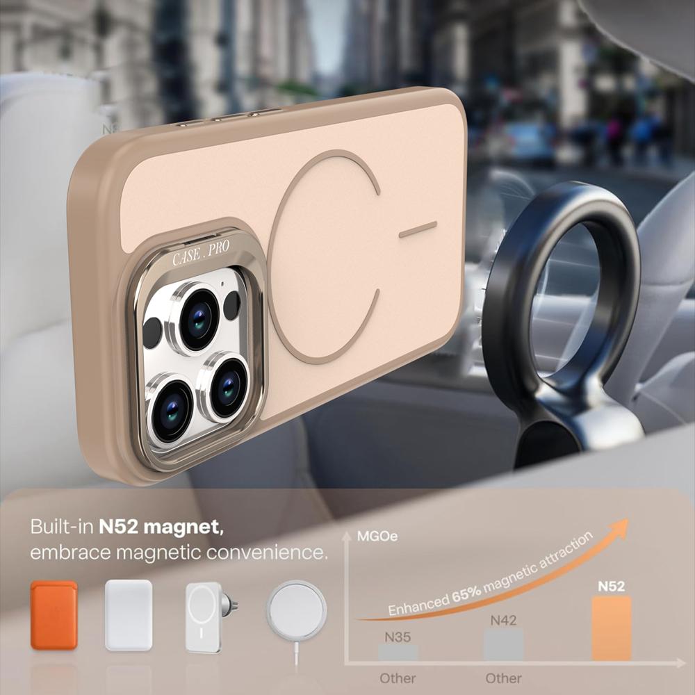 KEYSION Matte Skin Feel Lens Stand Phone Case for Magsafe for iPhone 11 12 Pro Max Magnetic Wireless Charging Shockproof Cover
