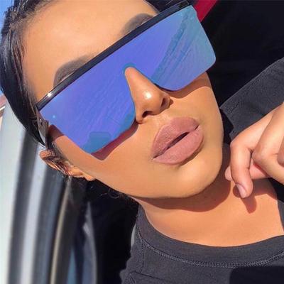 Vintage Kare Güneş Gözlüğü Kadın Lüks Marka Tasarımcısı Büyük Boy güneş gözlüğü Shades Ayna Siyah Lens Moda Gözlük