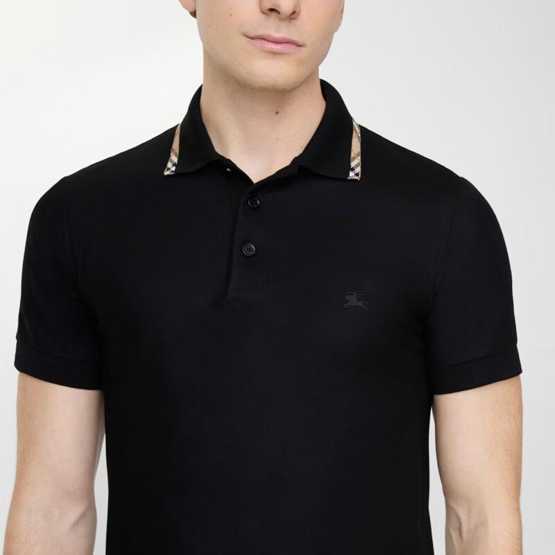 Burberry Men's Check Trim Cotton Polo Shirt