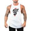 Muscleguys NEVER GIVE UP Mens Running Vests Summer Cotton Gym Tank Tops Bodybuilding Fitness Training Exercise Clothing Muscle Singlets