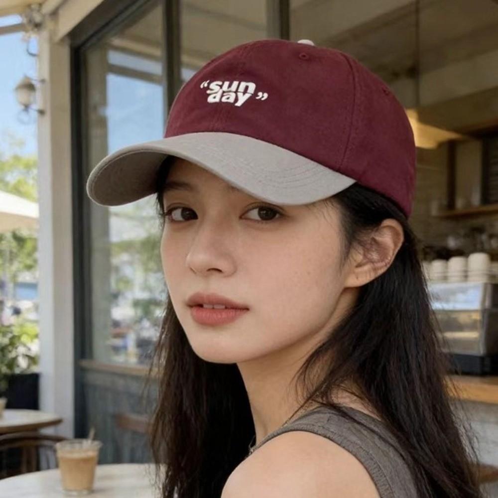 Cotton Vintage Baseball Cap Korean Style Teenagers Hat Retro Letter Embroidery Baseball Hat  Summer