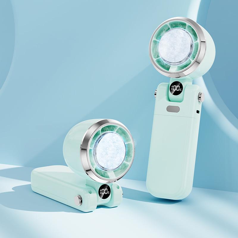 

F3 Folding High-Speed USB Mini Cooling Fan with 100 Gear Settings & Digital Display Ice Ceramic Cooling світло-зелений колір
