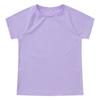Girls Sports Top Quick Drying Fabric Solid Color Short Sleeve Round Neck Athletic Shirt
