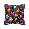 Colorful Animal Footprint Dog Paw Prints Cushion Cover  cm Velvet Throw Pillow Case for Living Room Bedding Sofa Pillowcase