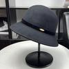 Fu Huan celebrity French elegant wool top hat women's autumn and winter British fashion woolen retro bucket hat dome basin hat