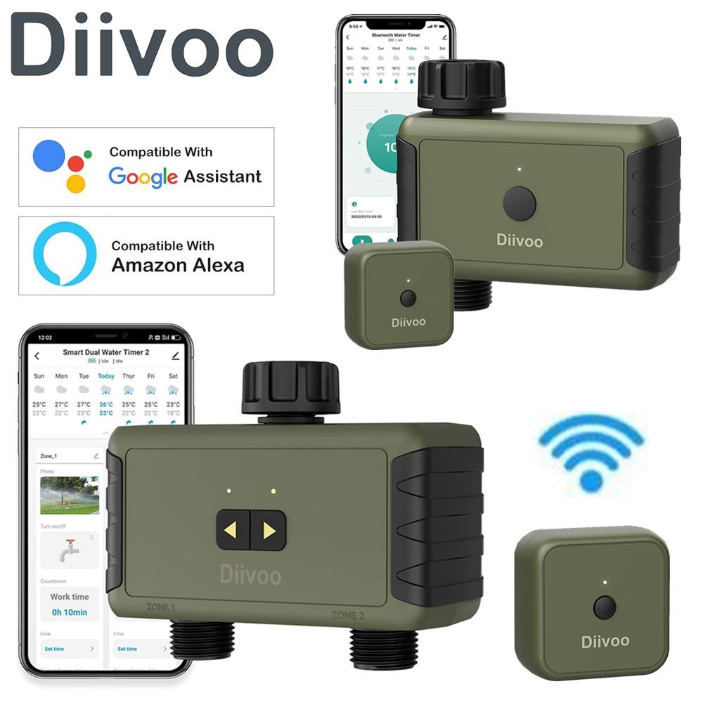 

Таймер воды Diivoo WiFi, беспроводная система орошения с дистанционным управлением, таймер умного шланга спринклера Wi-Fi для полива сада на открытом воздухе