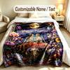 Floral Garden Theme Soft Blanket Personalized Custom Name Text Print Warm Blanket Home Sofa Bedroom Decor