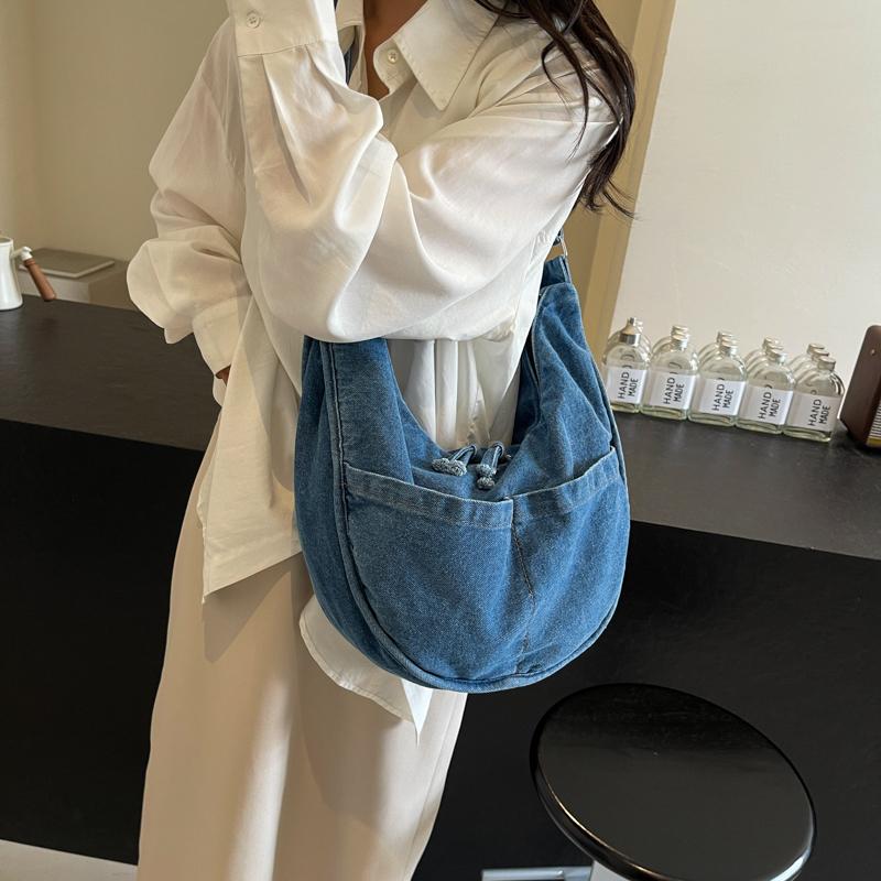 Denim Bag Women Tote Bag Student Class Large Capacity Shoulder Bag Crossbody Bag