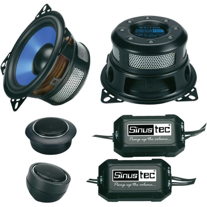 Set de haut-parleurs 2 voies à encastrer 200 W Sinustec ST-100
