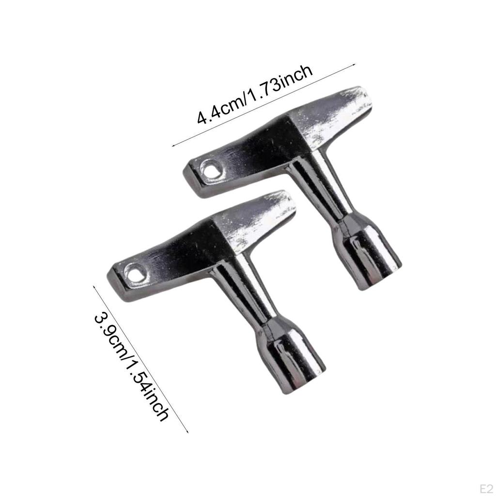 2x Drum Tuner Key Tuning Tool Built in Hole Alloy Practical Durability Sturdy for Acoustic and