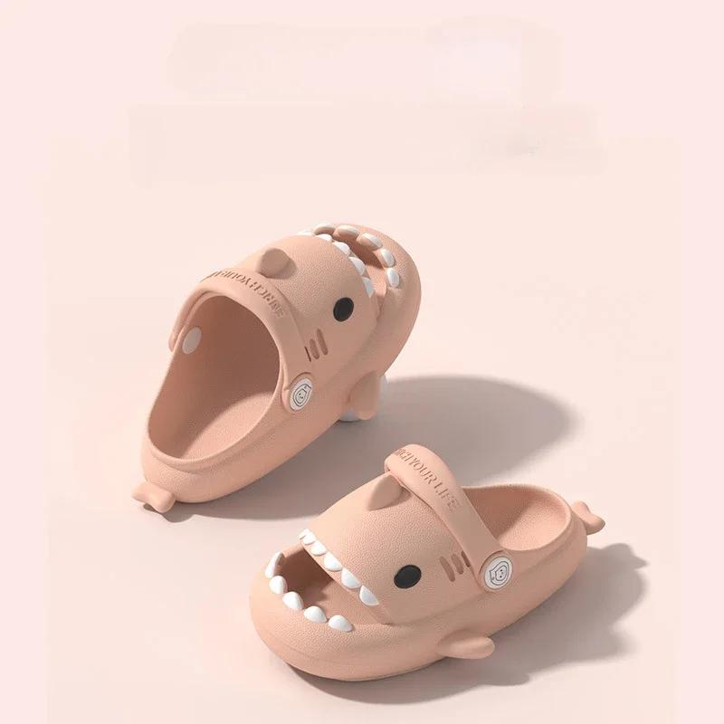 ColourChildrenSlippersSharkFlipFlopsSoftSoleCartoonSlipperWome Man Bathroom Sandal EVA Non-slip Children Shoes Sandals FlipFlops