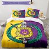 3pcs Omega Psi Phi pattern bedding set duvet cover set includes duvet cover &pillowcases, perfect all season bedroom decoration & gift