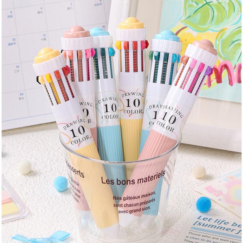 28 Barevná kuličková pera 0,8 mm Měkký úchop Stiskací Vícebarevné psací pero Pro kreslení Školní potřeby Papírnictví