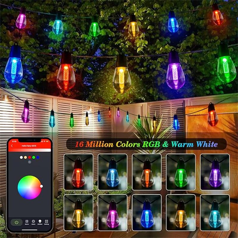 15M Smart LED String Lights App Control Fairy Light Outdoor Christmas Garland Festoon Lamp Garden Party Decor