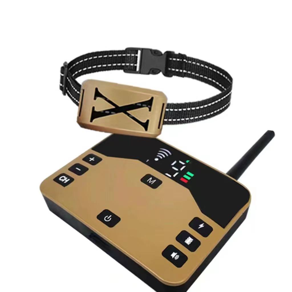 

Pet Supplies Wireless Fence & Dog Training Device: Smart Shock Collar with Remote Bark Stopper Gold