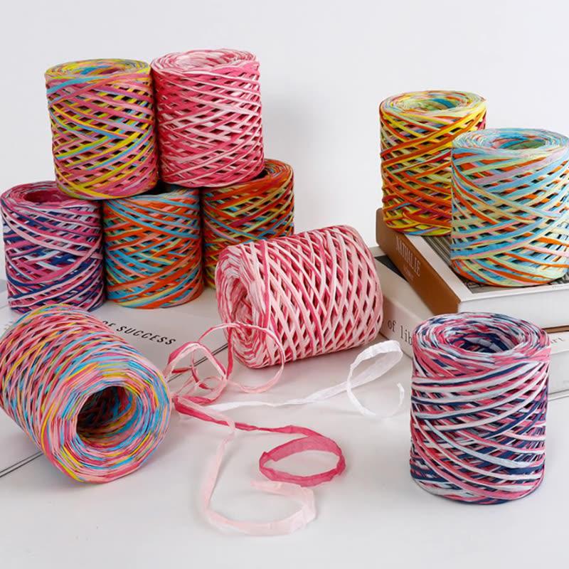 1Roll Paper Rope DIY Weaving Decorative Paper Rope Lafite Grass Creative Handmade Gift Colorful Packaging Rope Bouquet Packaging