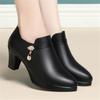 Hluboké lodičky na blokovém podpatku Dámské platformové boty Módní špičaté kožené boty Dámské boty na vysokém podpatku Kancelářské boty Černé