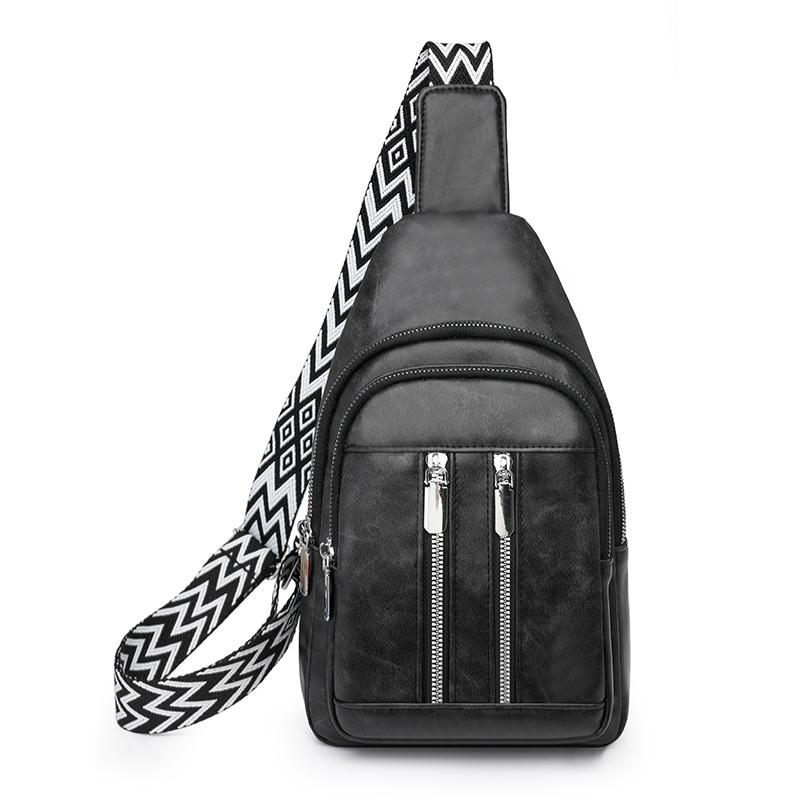 Soft Leather Chest Bag Women Crossbody Bag Large Capacity Shoulder Bag