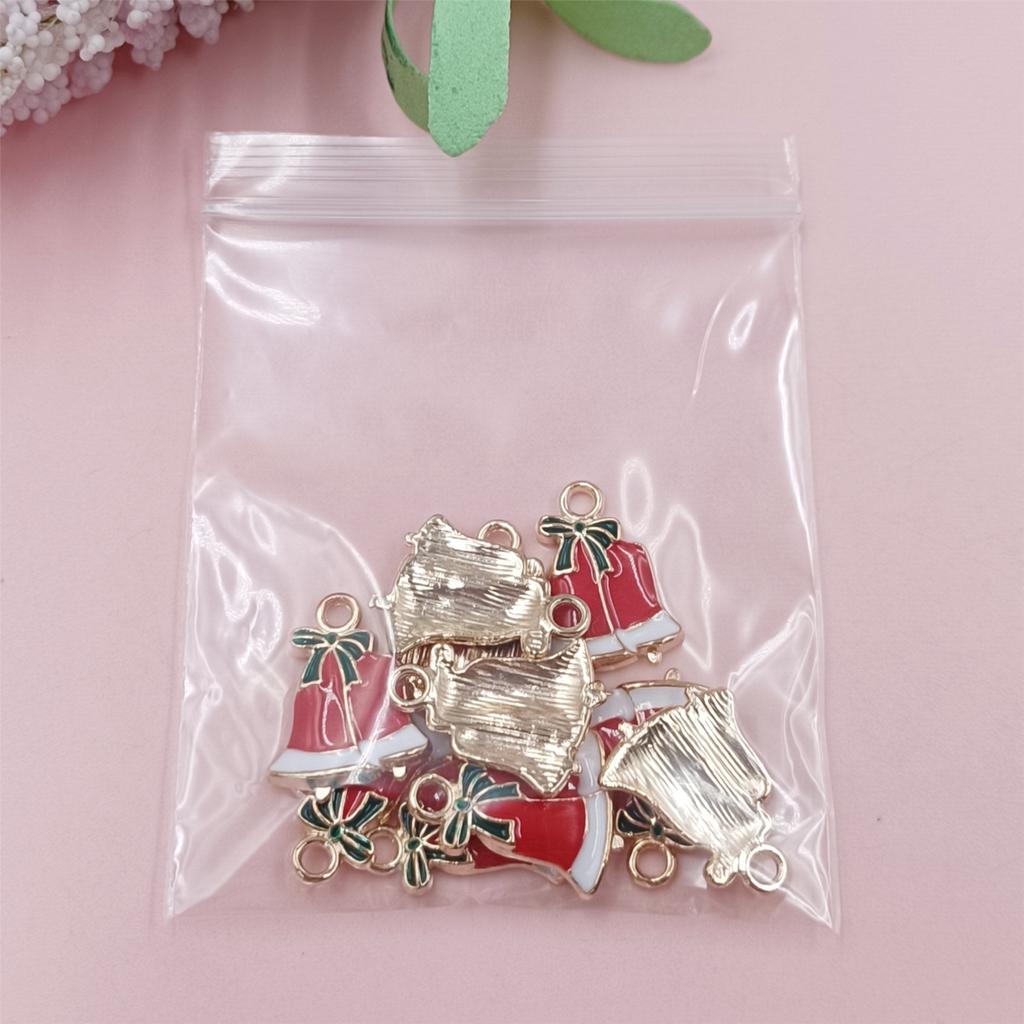 Weihnachtsanhänger Weihnachtsbaum DIY Schmuckzubehör Handarbeit Glocke Weihnachtsdekorationen 10 Stück Weihnachtsmann Halskette Öltropfen Legierung Niedlich
