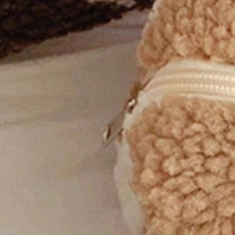 1Pcs Soft Plush Pencil Case Plush Teddy Makeup Bag Organizer Large Capacity Storage Bag