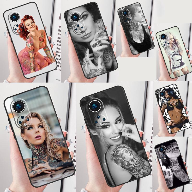 Sexy Sleeve Tattoo Girl Case For Honor Magic 7 Pro 5 6 Lite Honor 200 Pro 50 70 90 X8b X9a X8a X8 X9 X9c X9b Cover