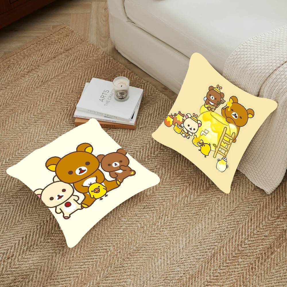 Cartoon R-Rilakkuma Pillowcase Toon Gift Cushion Cover Bedroom Home Sofa Chair Seat Decor Pillow Case