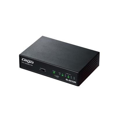 Elecom Gigabitový prepínačový rozbočovač 5 portov Kovové puzdro s magnetom Vstavaný napájací zdroj Čierny EHC-G05MN2-HJB