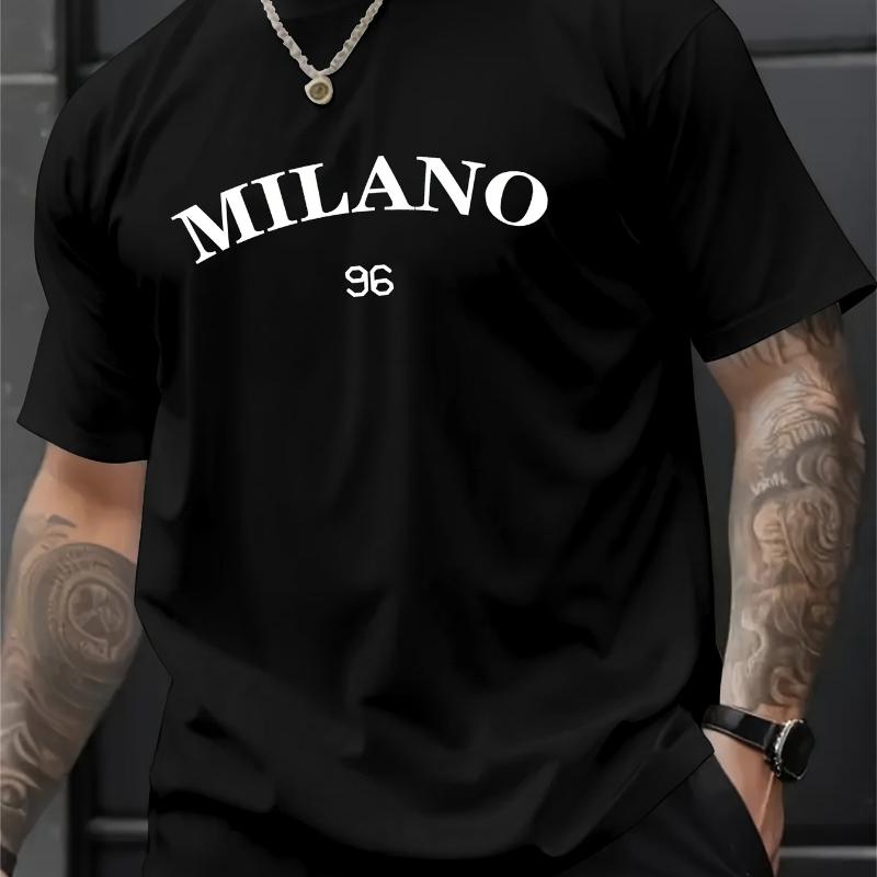 

Milano 96 Text Print T-Shirt Breathable Cool, Comfortable Wear,Daily Casua XXL білий