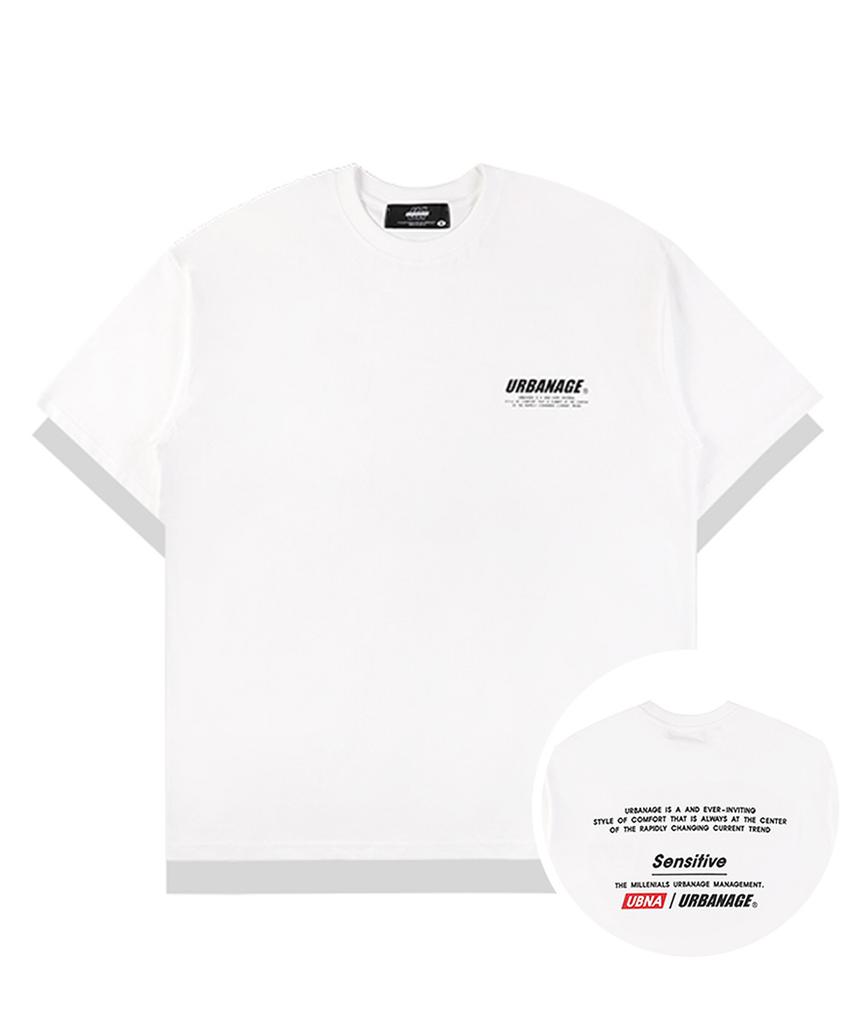 URBANAGE Newtro Signature Oversized Short Sleeve T-Shirt_White