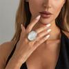 Zinc Zinc Zinc Alloy Water Ripple Ring Adjustable Cat Eye Ring Trendy Gemstone Resin Ring  Gift