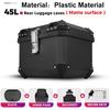 45L 57L Universal plastics Motorcycle Tail Box Top Case Lockable Luggage Top Helmet Waterproof Shock Absorption Storage Carrier