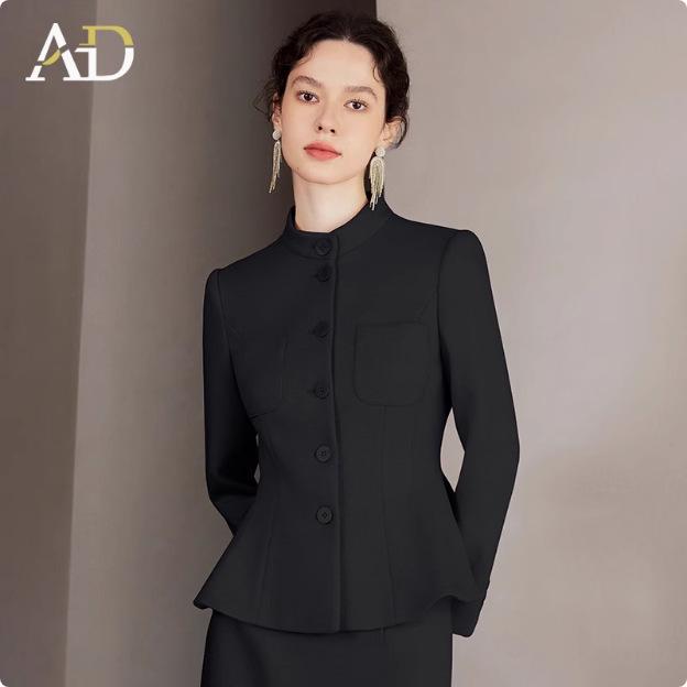 AD Winter Damen High-End Pink Wollmischung Blazer & Hosen Set - Elegantes Professionelles Outfit