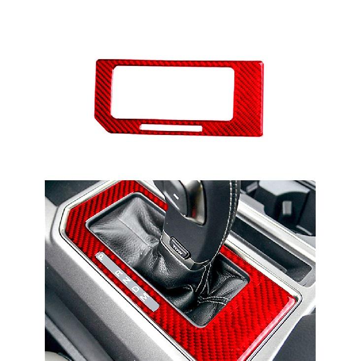 Pentru Ford F-150 2017- Accesorii auto Interior Fibră de carbon Cupă de scurgere față Cadru decorativ Wait Red Stickers