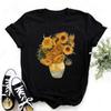 Camiseta de Mujer Estampada Flores de Van Gogh Girasol Vangogh Arte Vintage Camiseta Estilo Harajuku Estética Top de Verano Camisetas Camiseta Femme