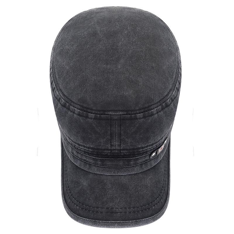 Cappello a visiera da uomo in cotone lavato effetto invecchiato - Traspirante a tesa piatta per Autunno/Inverno