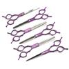 6.5 inch purple Nimpson pet grooming curved scissors, colored grooming scissors, double use for upper and lower bends